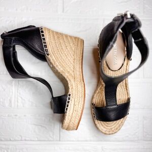 New Kenneth Cole New York Olivia T-Strap Wedge Sandal Size 6